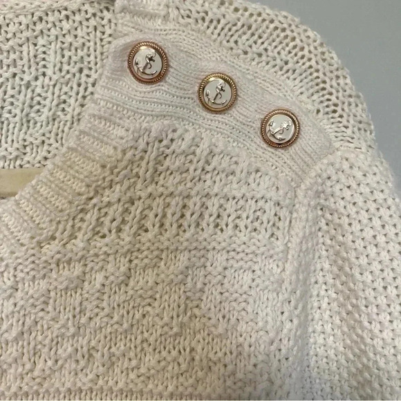 Talbots cream 100% cotton cable knit like  sweater - Picture 4 of 5